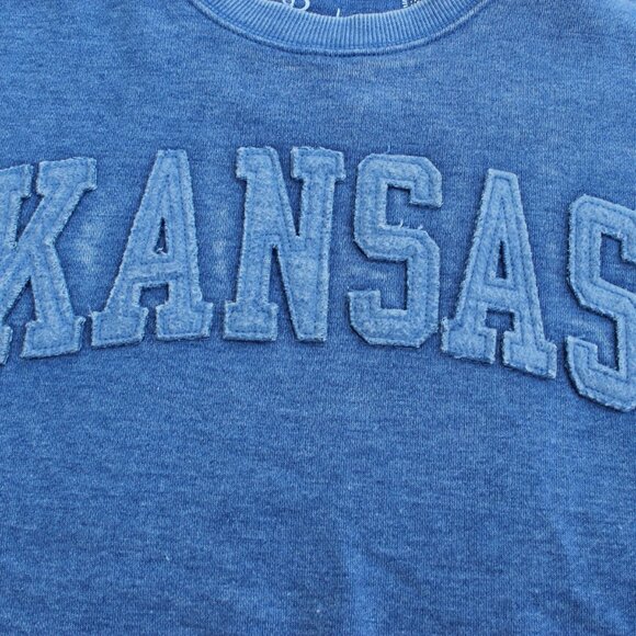 💙University of Kansas Jayhawks, Vintage Wash Pocketed pullover sweatshirt - Picture 6 of 6